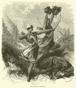 Amazonas arqueras combatiendo de French School