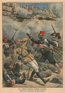Emboscada en Abir-Taouil, muerte del Capitán Fiegenschuh, ilustración de 