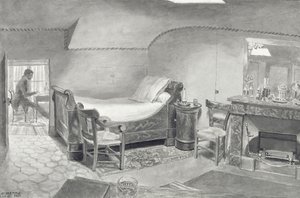 Interior de un ático de un artista en París, c.1830