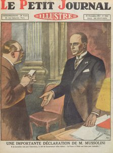 Una importante declaración de Benito Mussolini (1883-1945) de Le Petit Journal, 25 de diciembre de 1927