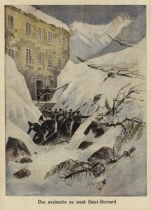 Una avalancha en el Paso del Gran San Bernardo, Suiza, 1897 de French School