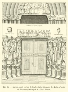 Antiguo gran portal de la iglesia Saint-Germain des Prés, según un dibujo reproducido por M Albert Lenoir de French School