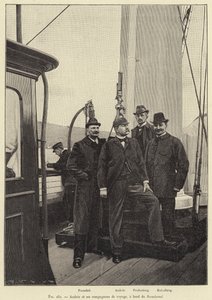 Andree y sus compañeros de viaje, a bordo del Svensksund de French School