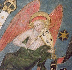 Ángel músico tocando una viola (detalle)