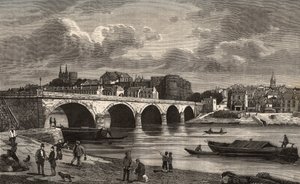 Angers - Maine-et-Loire en la región Pays de la Loire - grabado en "France illustree: geografía, historia, administración estadística" por V.-A. Malt-Brown. 1884 de French School