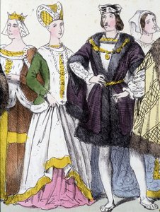Ana de Bretaña y Carlos VIII - en “La monarquía francesa en estampas” de French School