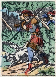 Ilustración anónima para “La bella durmiente”, cuento de Charles Perrault (1628-1703), escritor francés. Grabado en madera de Imagerie Pellerin - Epinal, sd. Finales del siglo XIX.