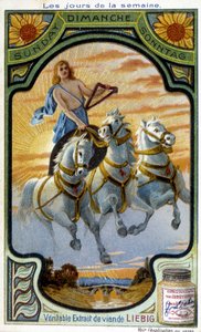 Carro de Apolo. Ilustración de domingo para la publicidad de "El verdadero extracto de carne Liebig" (siglo XIX) de French School