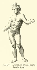 Apolo, en bronce, encontrado en el Sena (grabado)