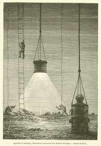 Aparatos de rescate, Observatorio submarino con linterna eléctrica de French School