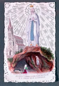 Aparición de Nuestra Señora de Lourdes, grabado por Bouasse-Lebel, c.1867 de French School