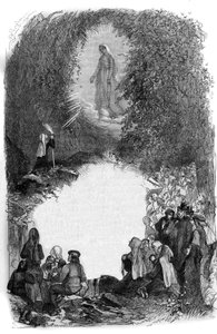 Aparición de la Virgen María a Bernadette Soubirous (1844-1879) en la cueva de Lourdes, Altos Pirineos (65) de French School