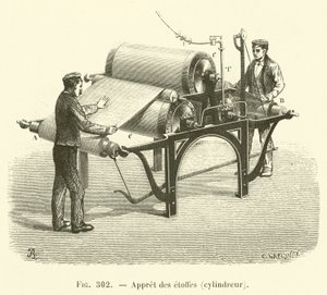 Preparación de tejidos, cilindrador (grabado) de French School