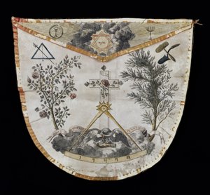 Delantal de un Maestro de la Orden de la Rosa-Cruz (cuero) de French School