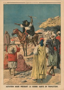 Agitador árabe predicando la Guerra Santa en Tripolitania, ilustración de 