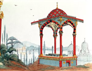 Boceto arquitectónico en Turquía, finales del siglo XIX de French School