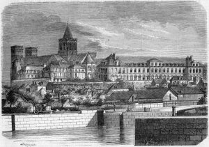 Arquitectura: vista de la Abadía aux Dames (alrededor de 1060) y la Iglesia de la Santísima Trinidad (estilo románico). Caen, Calvados (14)