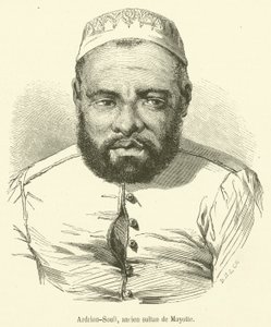 Ardrian-Souli, antiguo sultán de Mayotte (grabado)