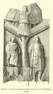 Armas y trajes galos; según un arco de triunfo romano de French School