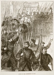 Arresto del Arzobispo de París, marzo de 1871, ilustración de la Historia de la Guerra entre Francia y Alemania de Cassell, 1870-1871 de French School