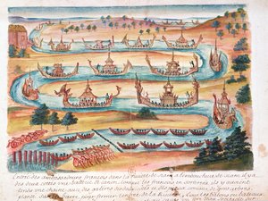 Llegada de los embajadores franceses a Siam, de una cuenta de los jesuitas en Siam, 1688