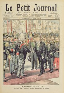 Llegada del Presidente de la República Francesa, M. Loubet, a Roma para una visita de estado a Italia en abril de 1904, ilustración de portada de 