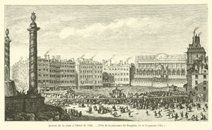 Llegada de la reina al Hôtel de Ville, fiesta del nacimiento del Delfín, 21 y 23 de enero de 1782 de French School