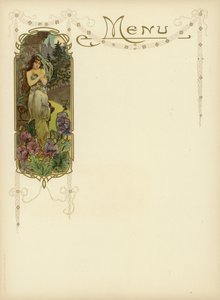 Diseño Art Nouveau para un menú de French School