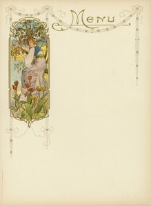 Diseño Art Nouveau para un menú de French School