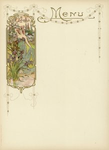 Diseño Art Nouveau para un menú de French School