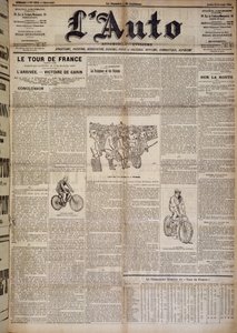 Artículo sobre la llegada de la primera ronda de Francia - en “L