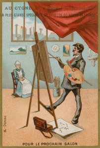 Artista pintando a una mujer sentada de French School