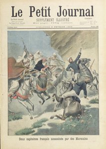 Asesinato de dos capitanes franceses de la Legión Extranjera por marroquíes de la tribu Beni-Smir, ilustración de portada de 