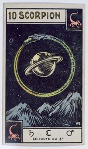 Carta del tarot astrológico que representa a Escorpio de French School