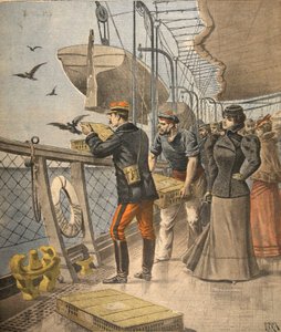 En el mar, ilustración de Le Petit Journal: Suplemento ilustrado, 10 de abril de 1898 de French School