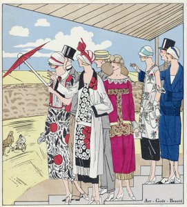 En el velódromo, ilustración de Art, Gout, Beaute, pub. 1924 de French School