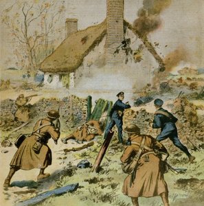 Ataque de la policía y tropas británicas a una granja ocupada por el Sinn-Fein, portada de Le Petit Journal, 5 de diciembre de 1910 de French School