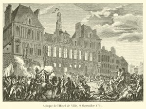 Ataque al Hôtel de Ville, 9 de termidor de 1794 de French School