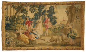 Tapiz pastoral de Aubusson de French School