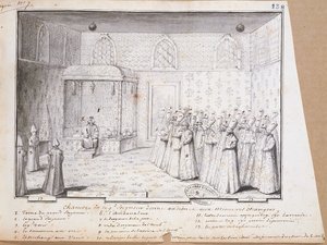 Cámara de audiencia del Sultán en Constantinopla para recibir embajadores, 1717 de French School