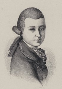 Compositor austriaco Wolfgang Amadeus Mozart a la edad de catorce años de French School
