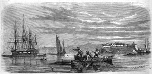 Bebé recogido por los musgos de la escuela fragata Thetis. Brest (Finistere, 29) de French School