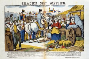De regreso de la Isla de Elba, Napoleón fue recibido con entusiasmo por los franceses. Imagen de Epinal