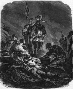 Chicos malos, saqueadores durante las guerras del siglo XVI. En “Histoire Populaire de la France”, circa 1885. Grabado. de French School