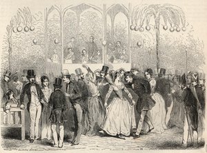 Bal Mabille (establecimiento de danza y placeres, avenida Montaigne, París) Grabado en “Tableau-de-Paris” por Edmond Texier 1852 de French School