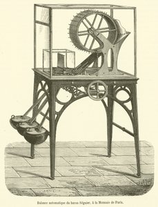 Balanza automática del barón Seguier, en la Moneda de París (grabado) de French School