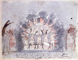 Escena de ballet, representando a las Furias, finales del siglo XVII de French School