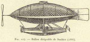 Globo dirigible de Smitter (1866) de French School