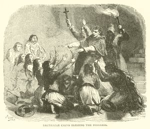 Balthazar Calvo bendiciendo los puñales