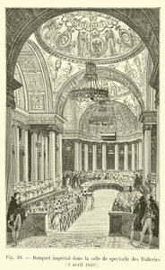 Banquete imperial en la sala de espectáculos de las Tullerías, 2 de abril de 1810 de French School